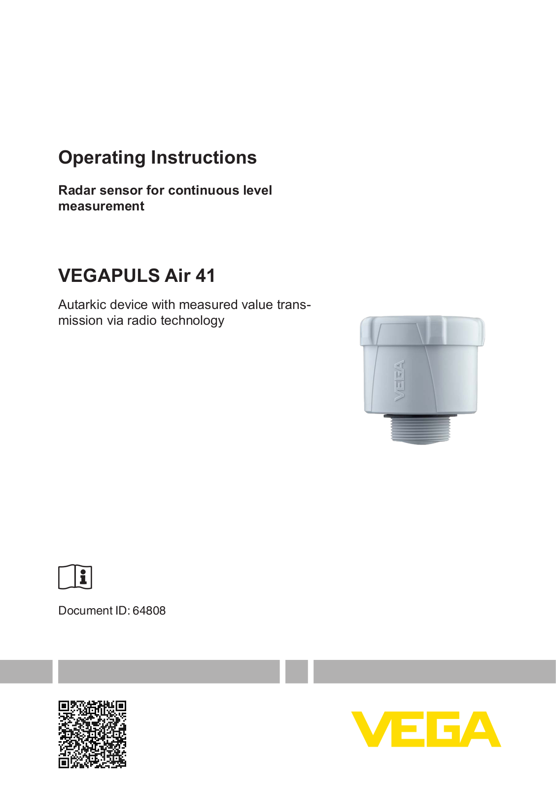 VEGA VEGAPULS Air 41 Operating Instructions