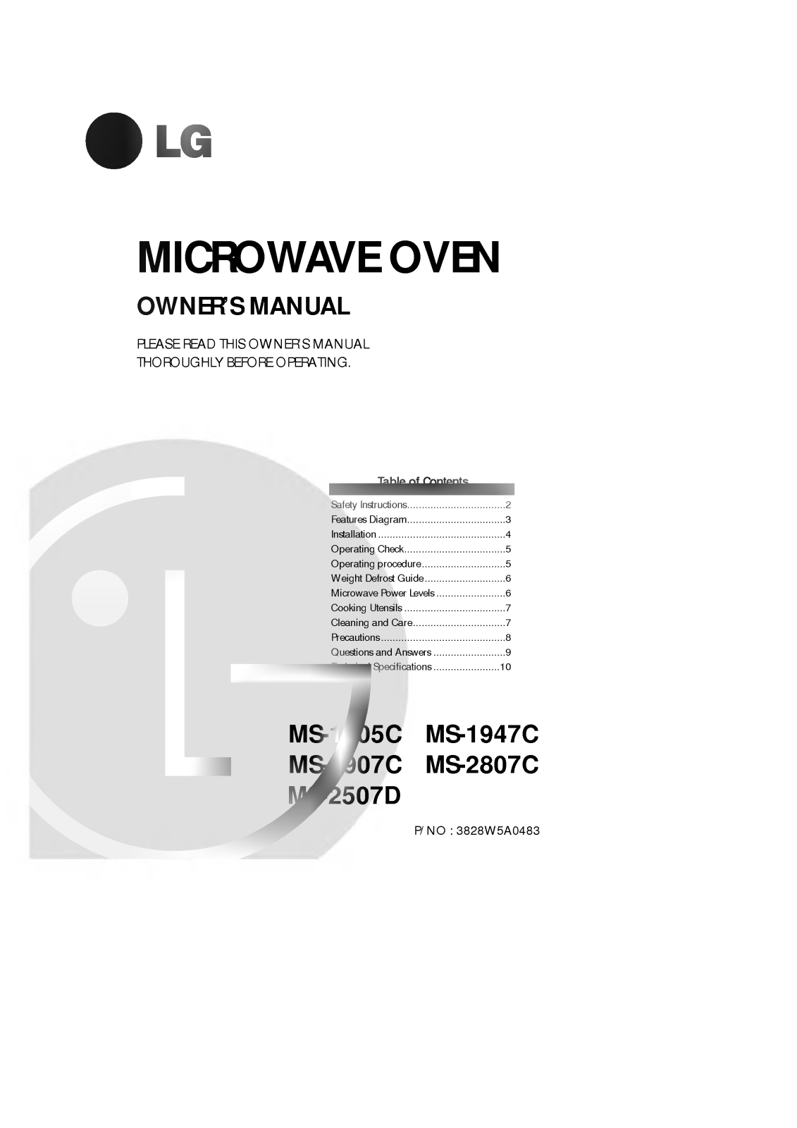 LG MS-2807C User Manual