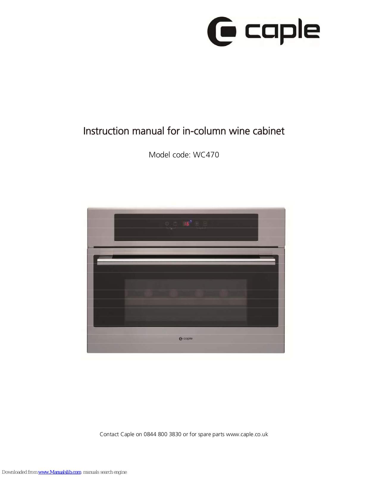 Caple WC470, CAFF60 Instruction Manual