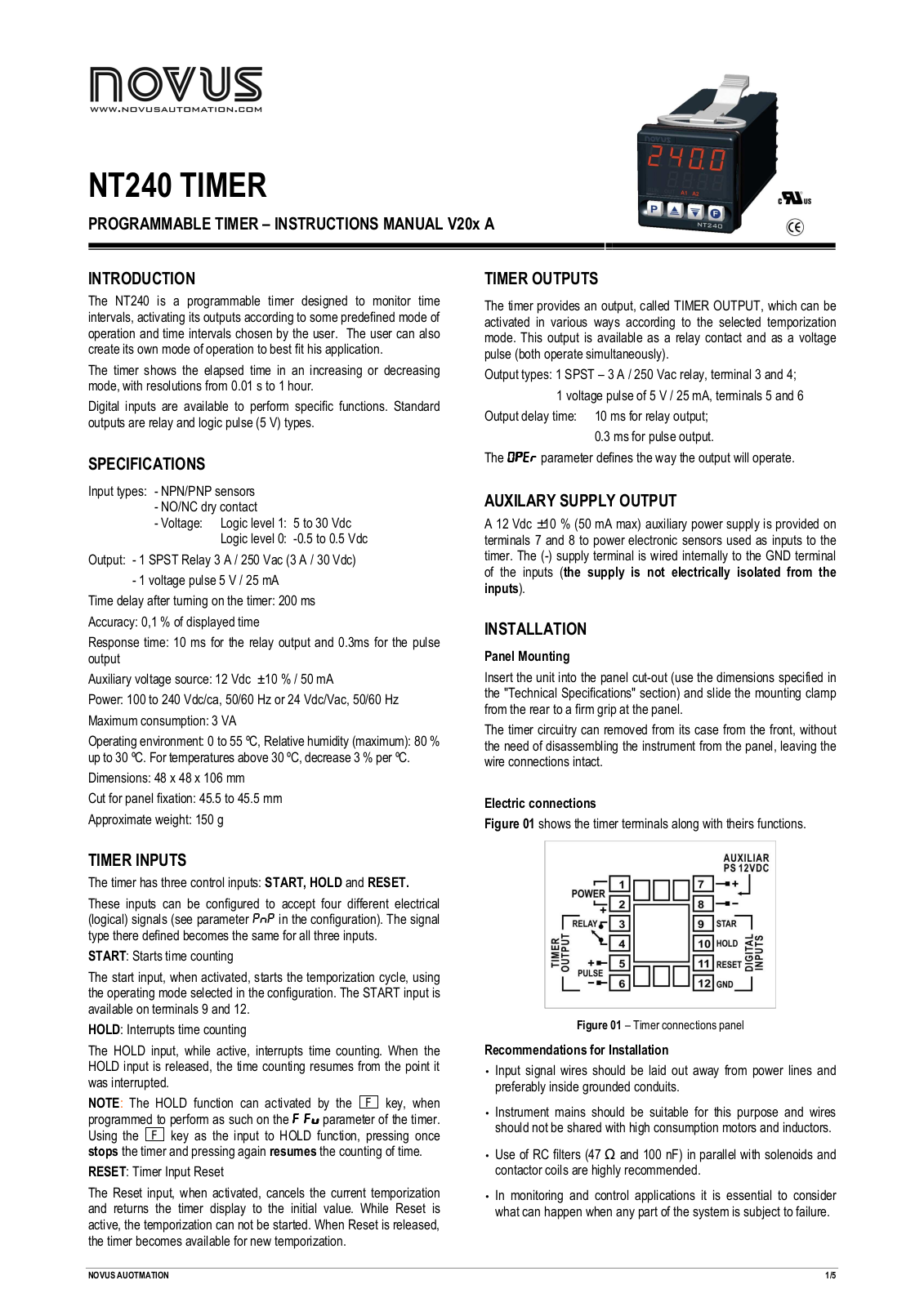 NOVUS NT240 User Manual