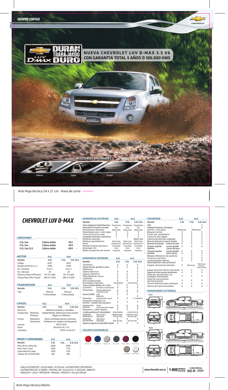 chevrolet D-Max (2011) Technical data sheet - ManualMachine.com