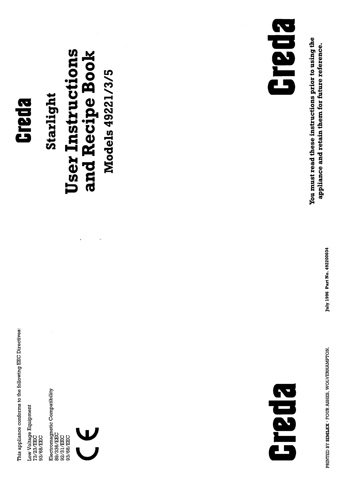 Creda HB49228 User Manual