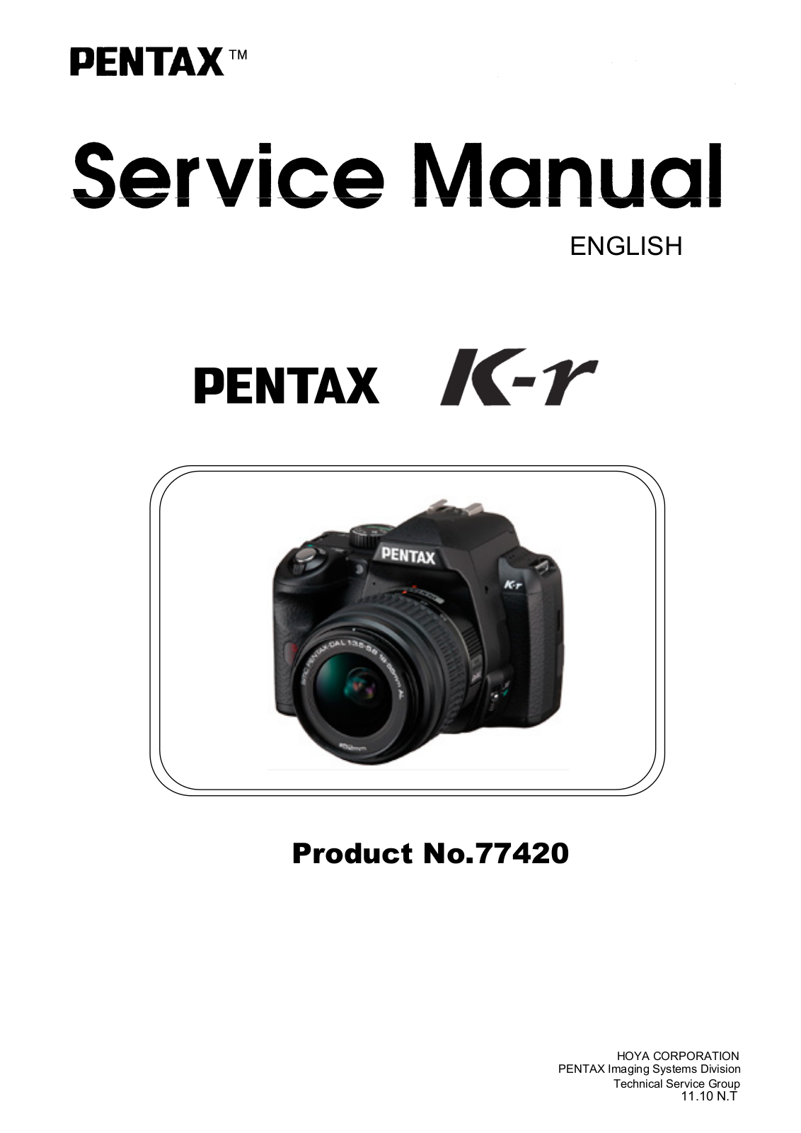 Pentax K-R Service Manual