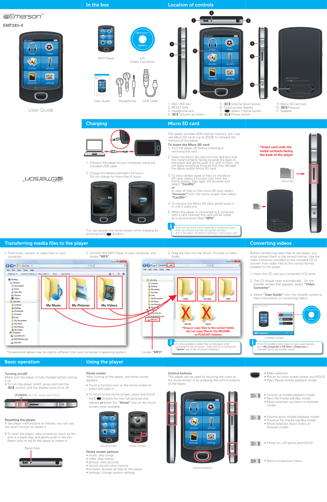 Emerson EMP285-4 User Manual