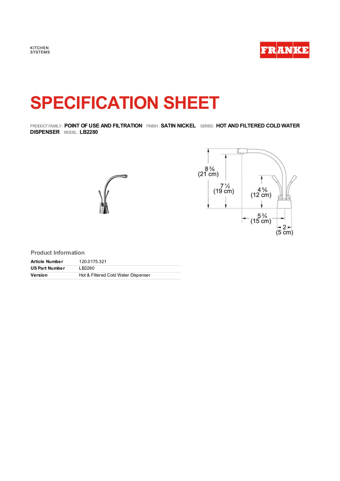 Franke Foodservice LB2280 User Manual