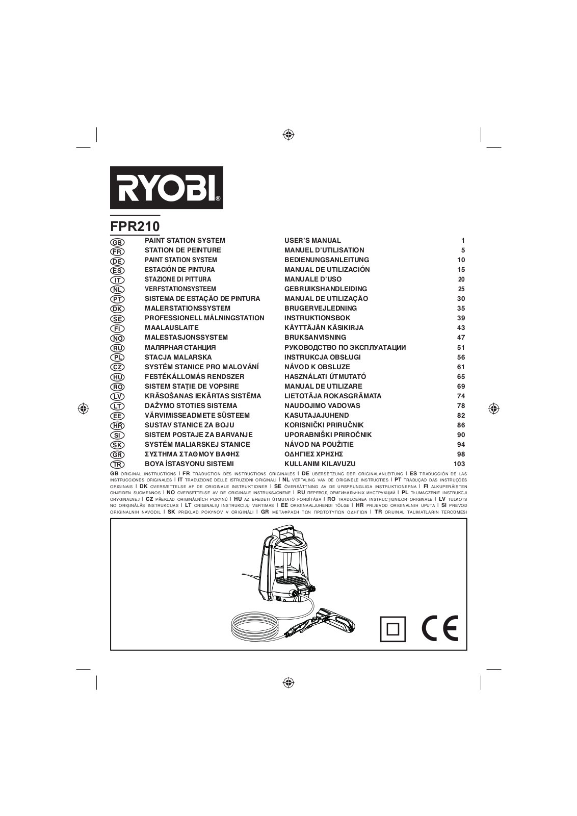 RYOBI FPR210 User Manual