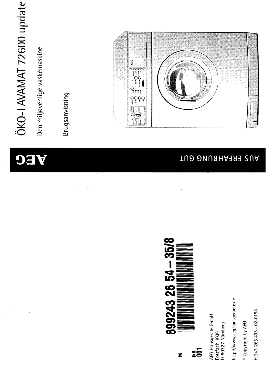 AEG LAV72600UPDATE, LAV72600, LAV74500UPDATE User Manual