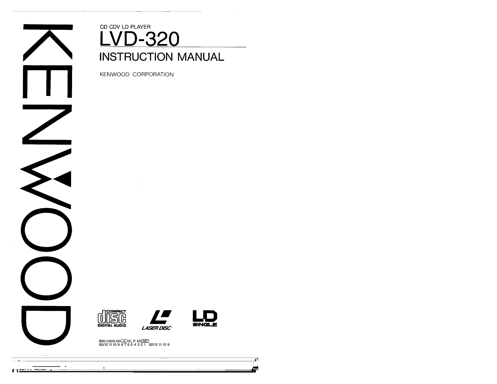 Kenwood LVD-320 Owner's Manual