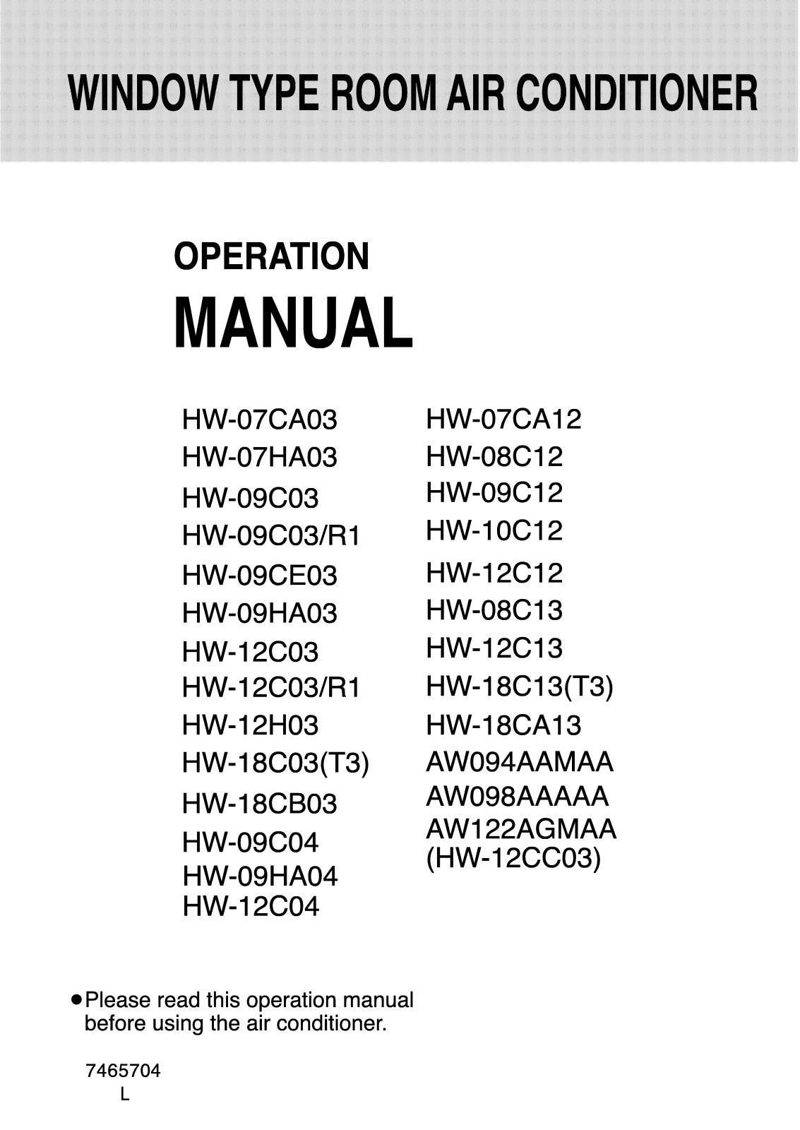 Haier HW-09C03/R1, HW-12C03/R1 User Manual