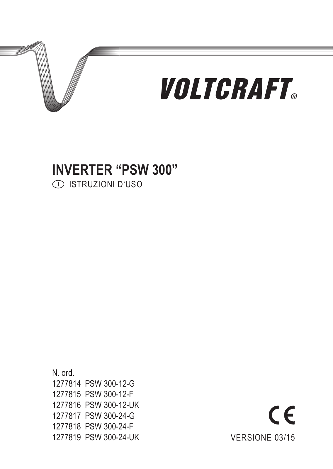 VOLTCRAFT PSW 300-12-G, PSW 300-12-F, PSW 300-24-G, PSW 300-12-UK, PSW 300-24-F User guide