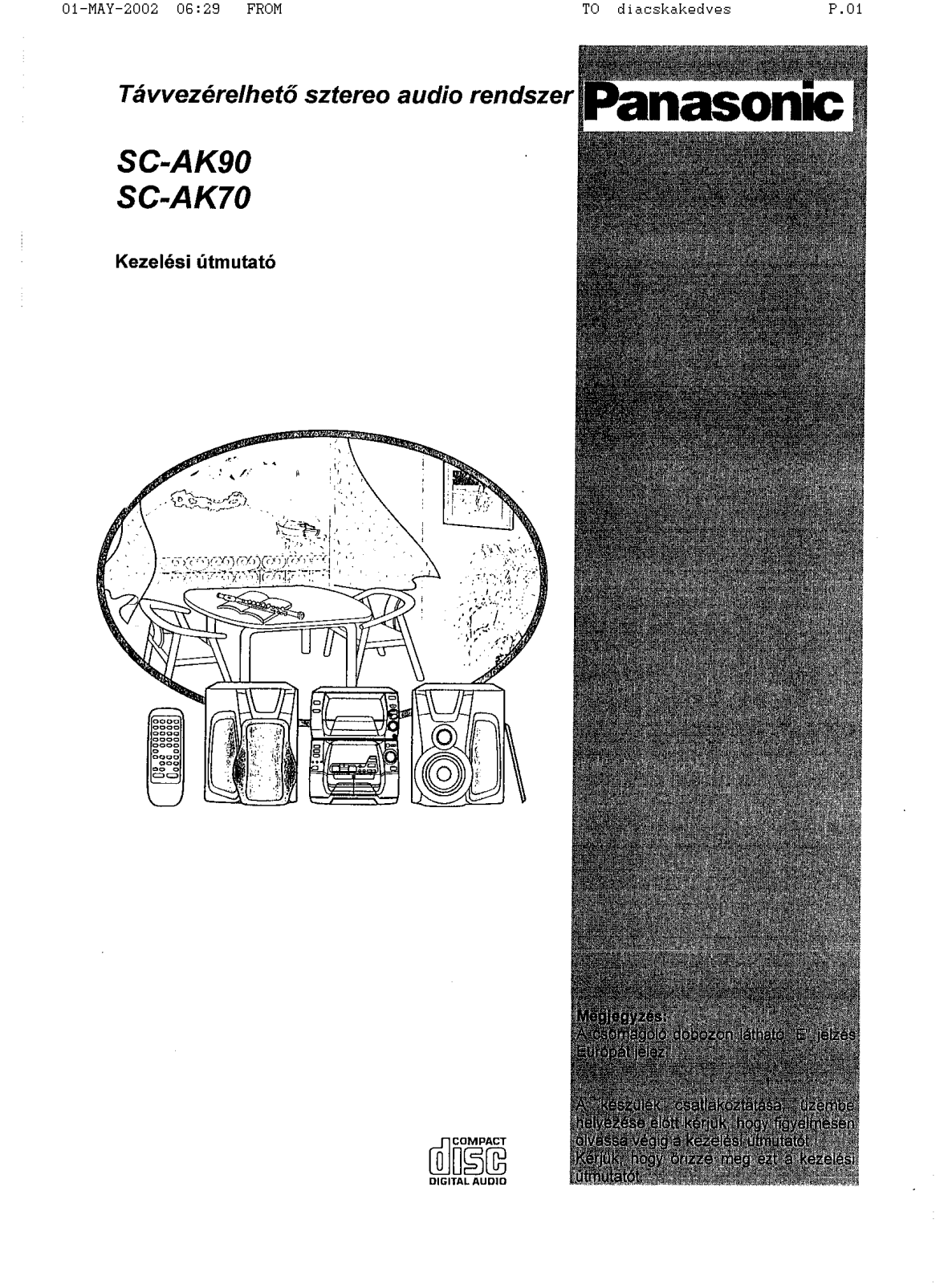 Panasonic SC-AK70, SC-AK90 User Manual