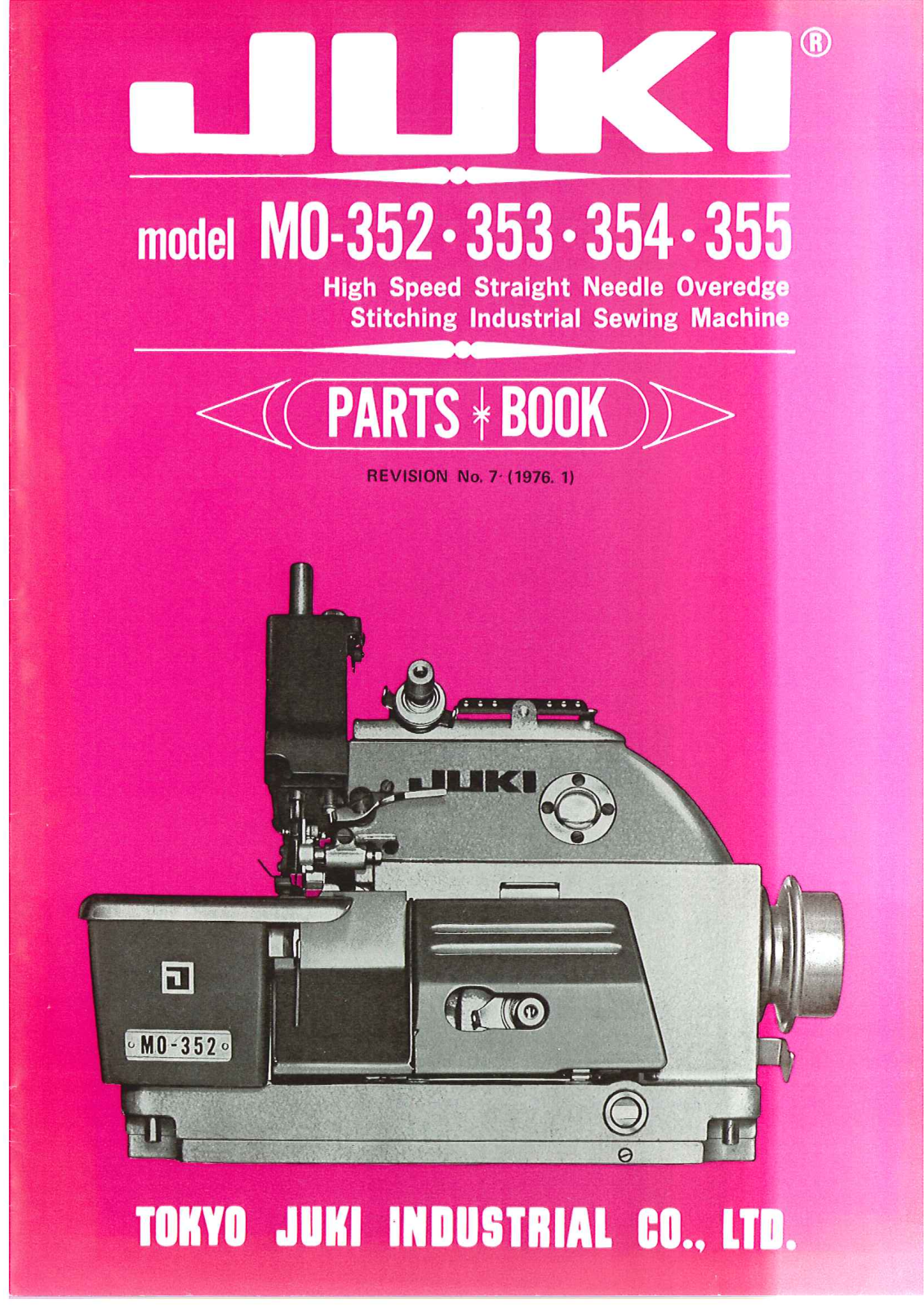Juki MO-352, MOG-353, MOG-354, MOG-355 Parts List