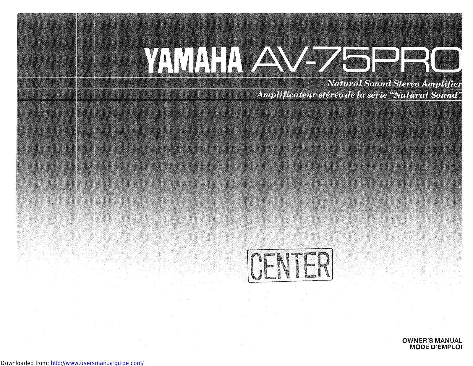 Yamaha Audio AV-75PRO User Manual