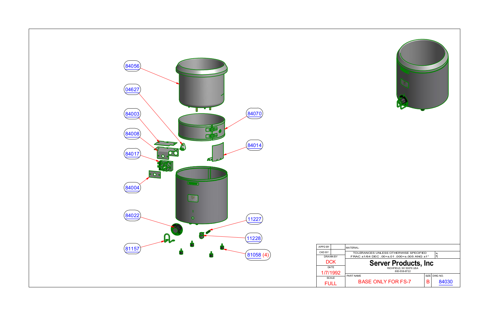 Server 84030 Parts Manual