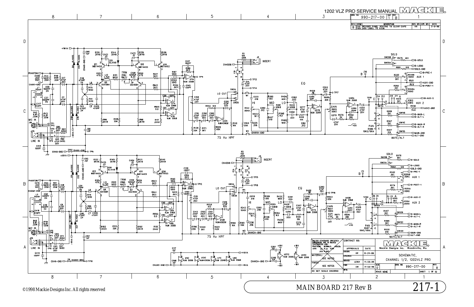 Mackie 1202-vlz pro Schematic Diagram