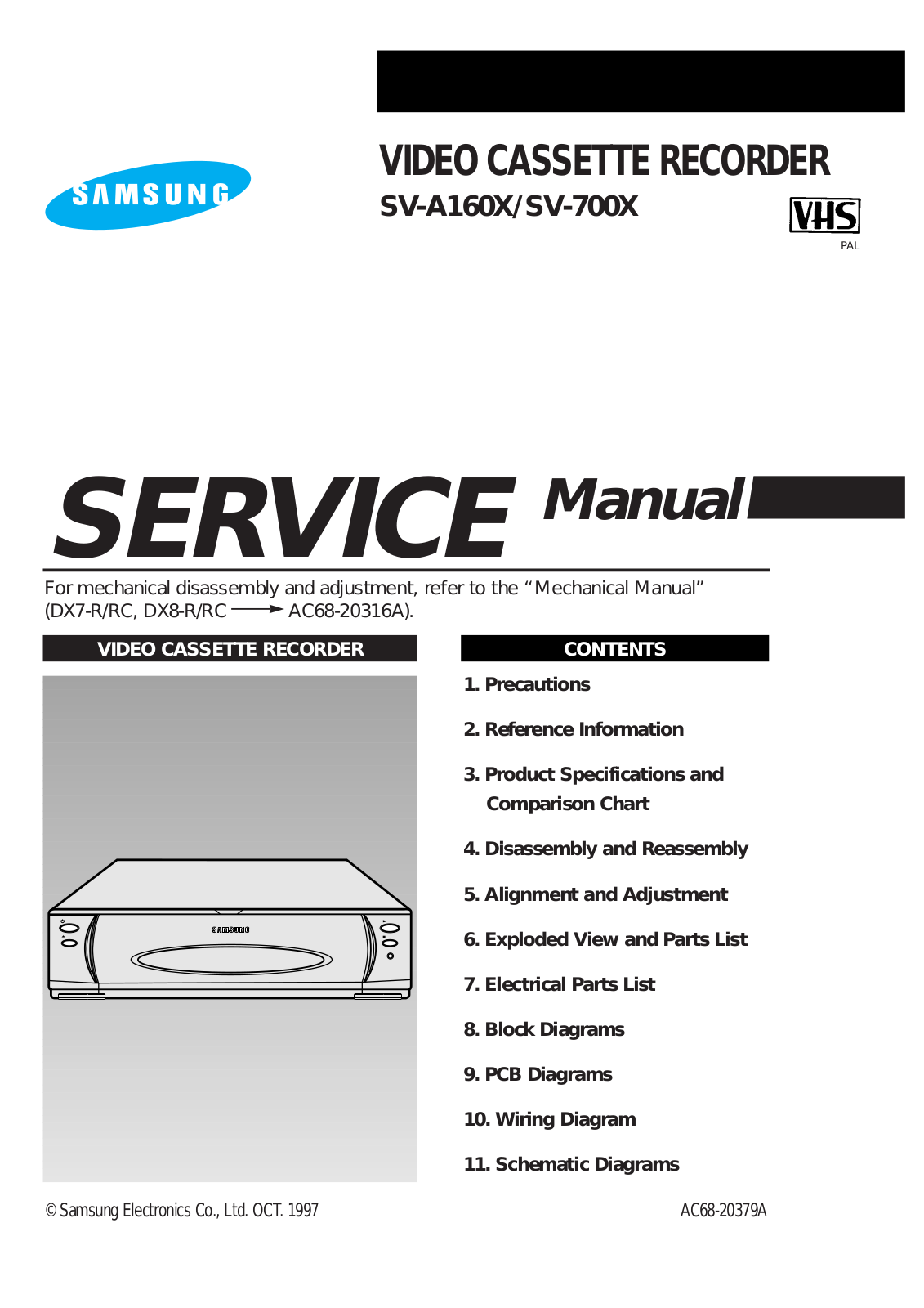 Samsung sv-700X, SV-A160X-XEG Service Manual