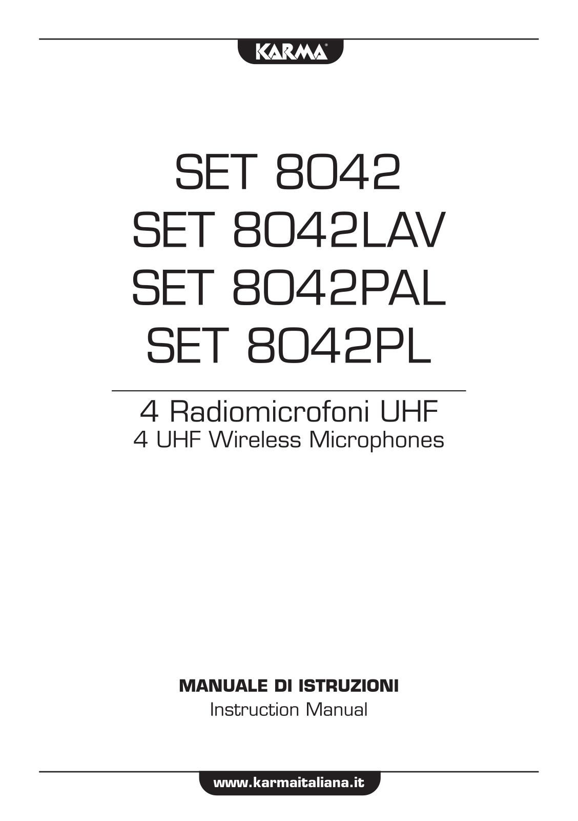 karma SET 8042, SET 8042LAV, SET 8042PAL, SET 8042PL User guide - ManualMachine.com