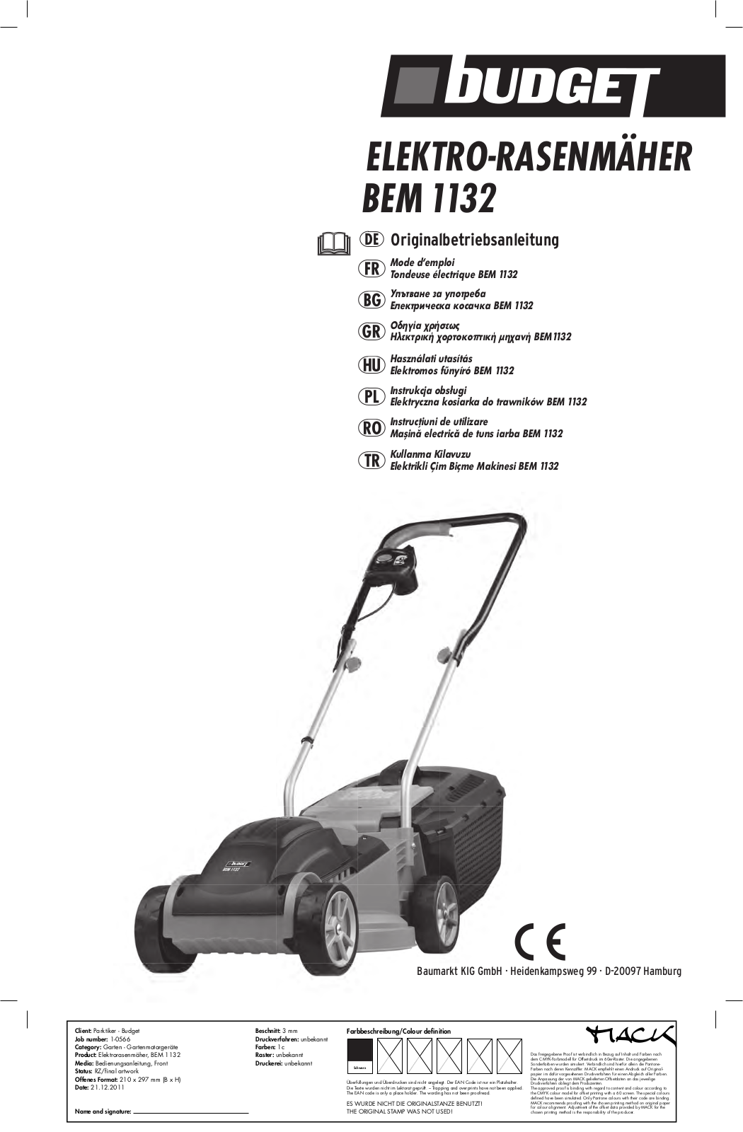 Budget BEM 1132 User Manual - ManualMachine.com