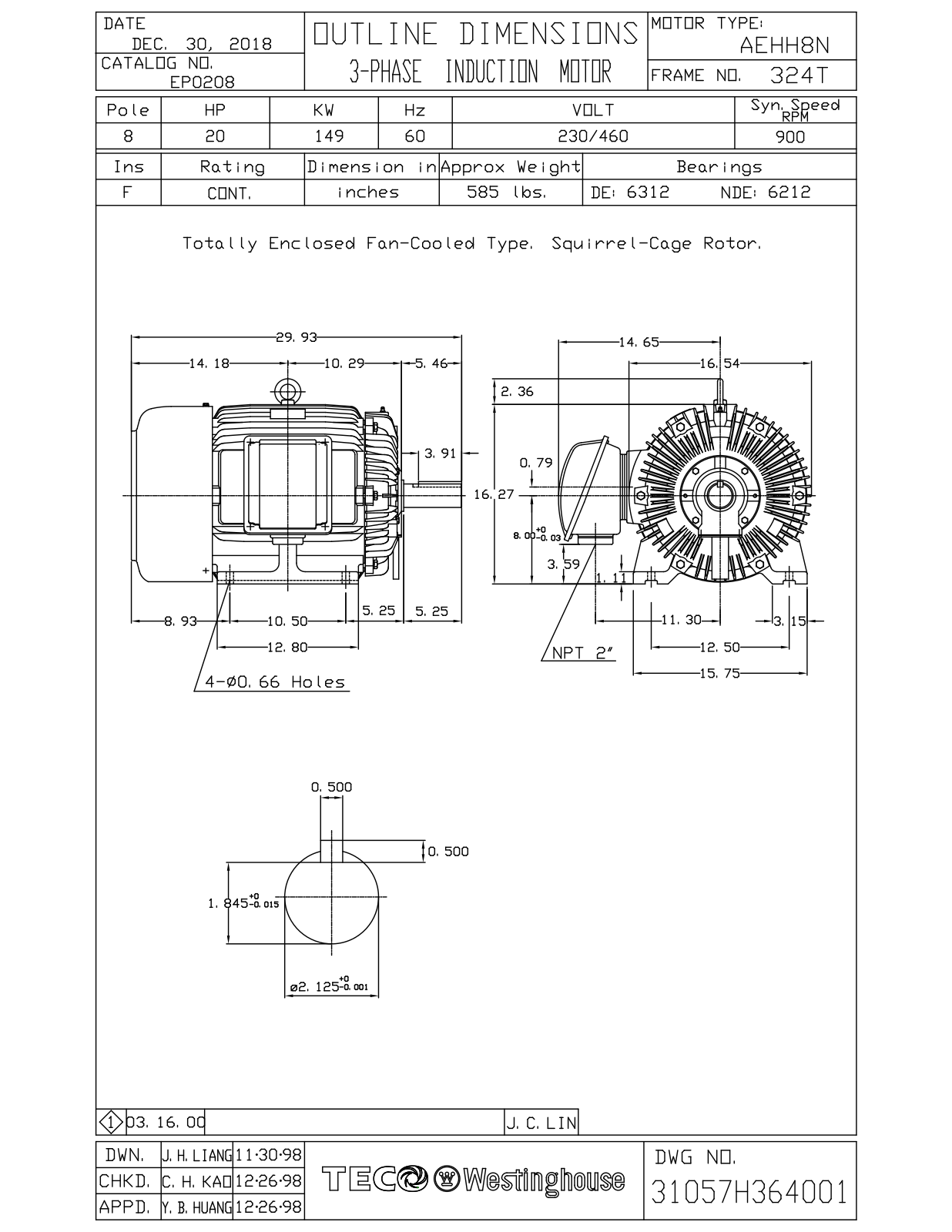 Teco EP0208 Reference Drawing