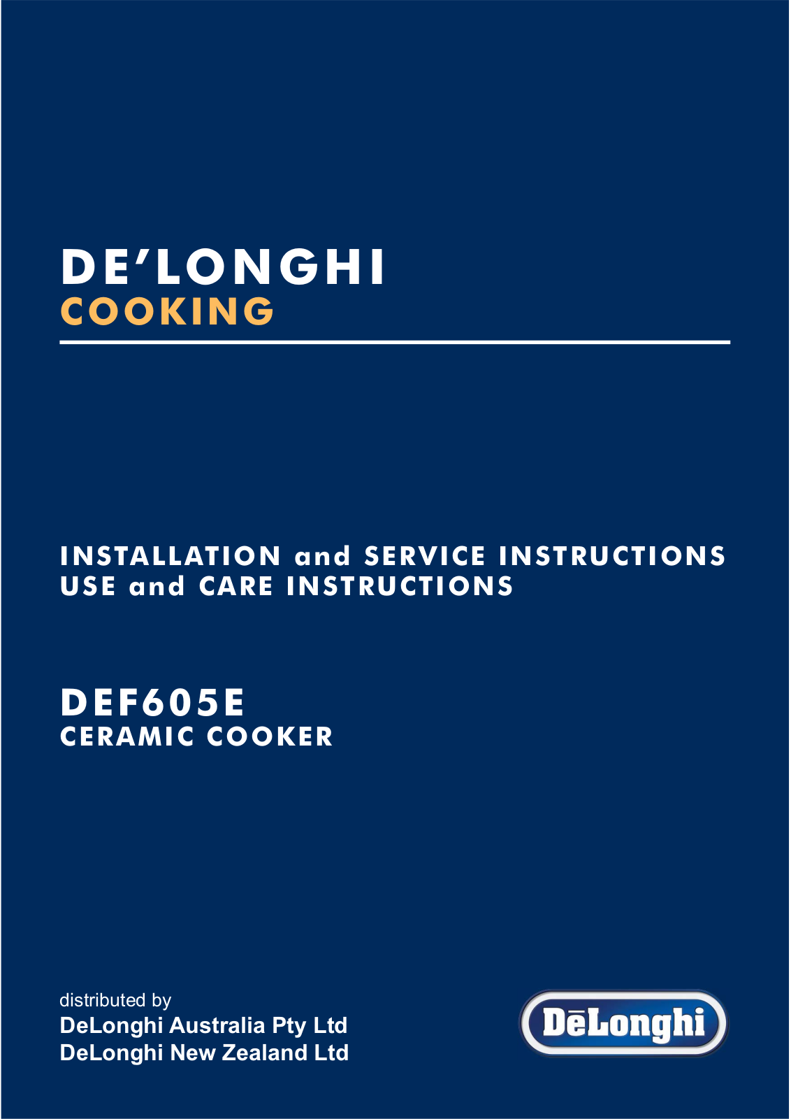 Delonghi DEF605E User Manual