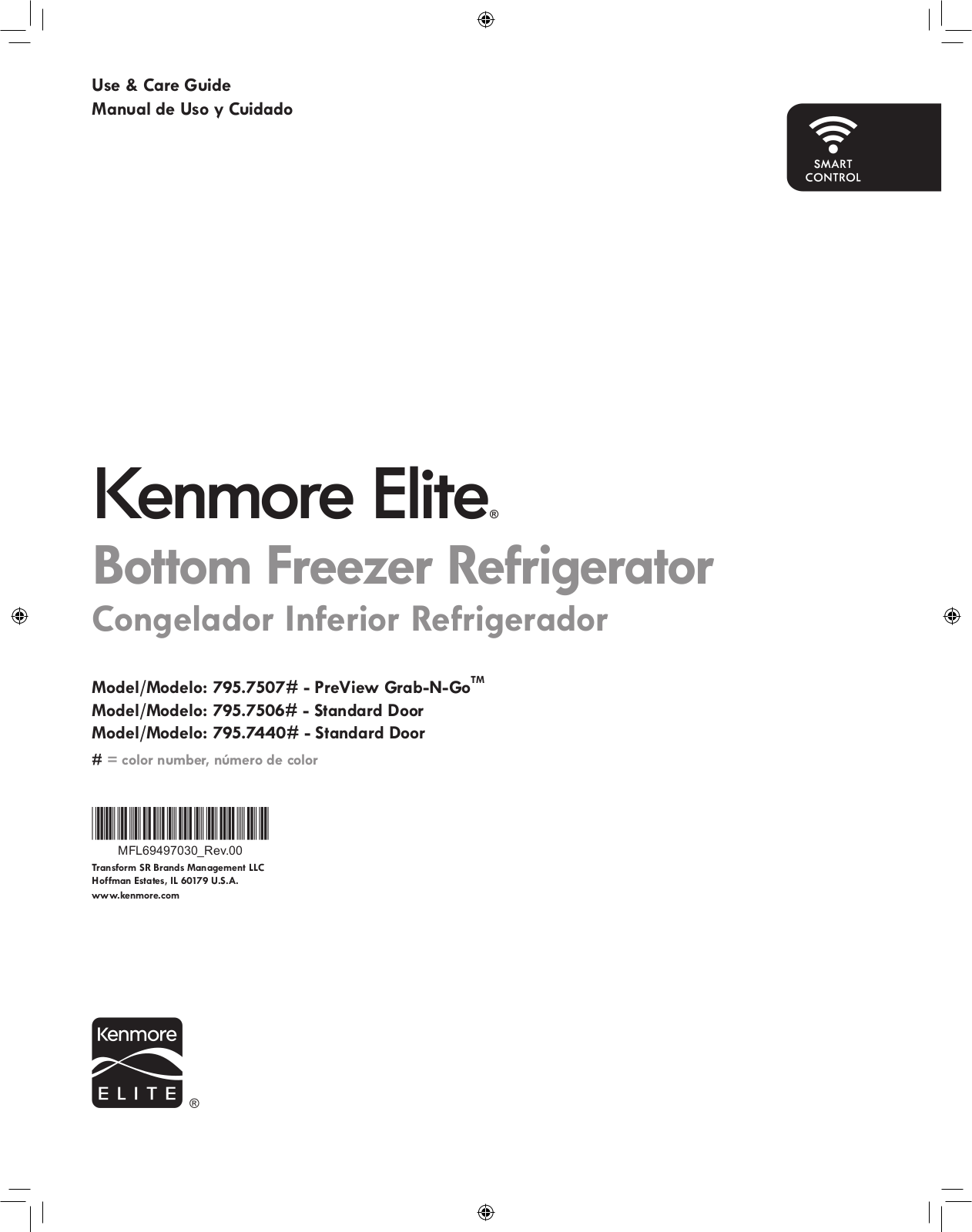 Kenmore Elite 79575077910, 79575075910, 79575067910, 79575065910, 79574407910 Owner’s Manual