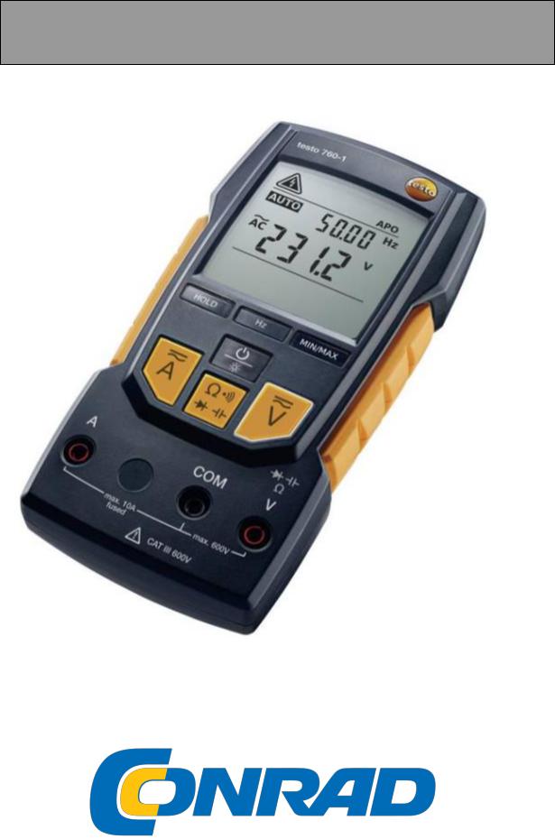 testo 760-1, CAT III 600 V, CAT IV 300 V User guide