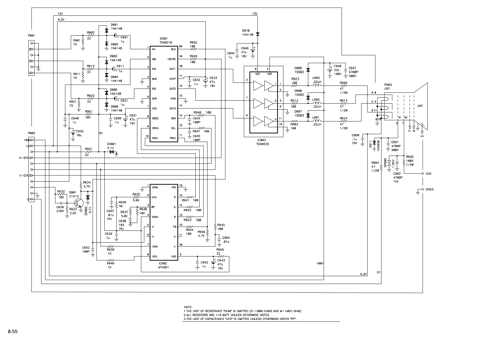 Rolsen C706, C707, C708 Schematics