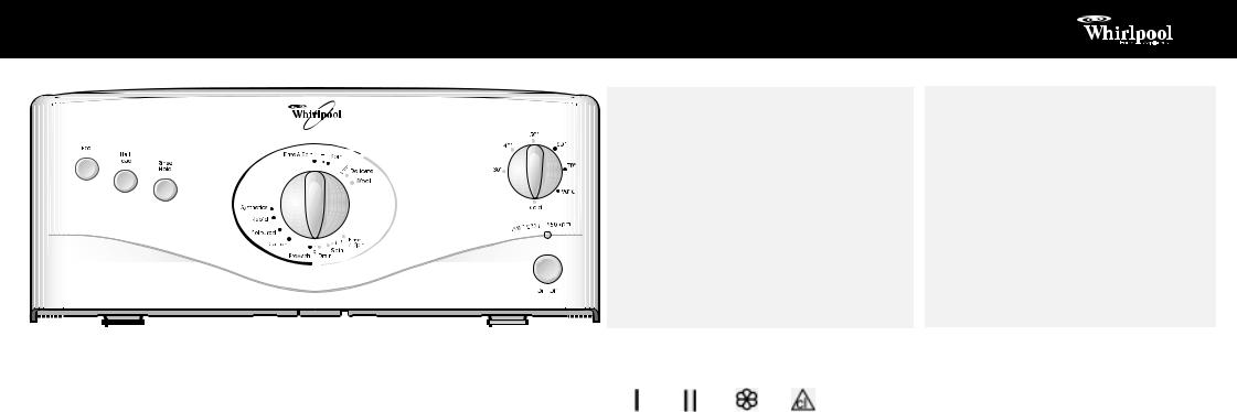 Whirlpool AWT 2351 INSTRUCTION FOR USE