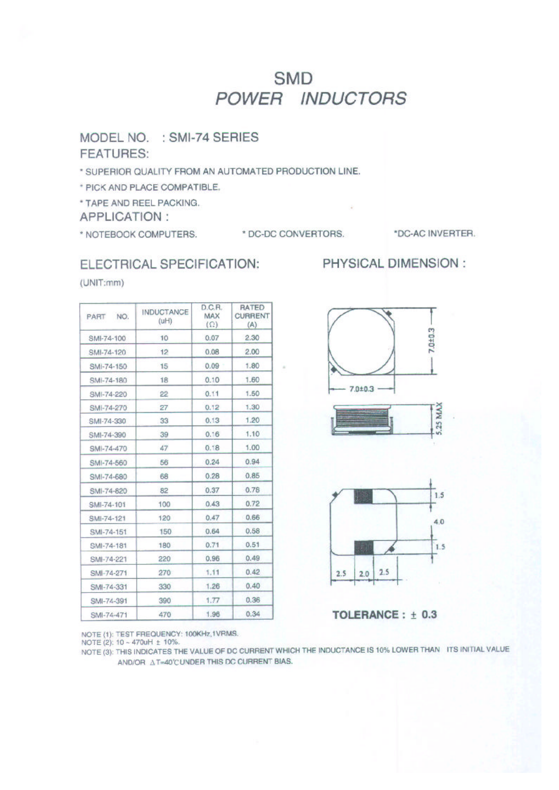 MICRO SMI-74-100, SMI-74-101, SMI-74-120, SMI-74-121, SMI-74-150 Datasheet