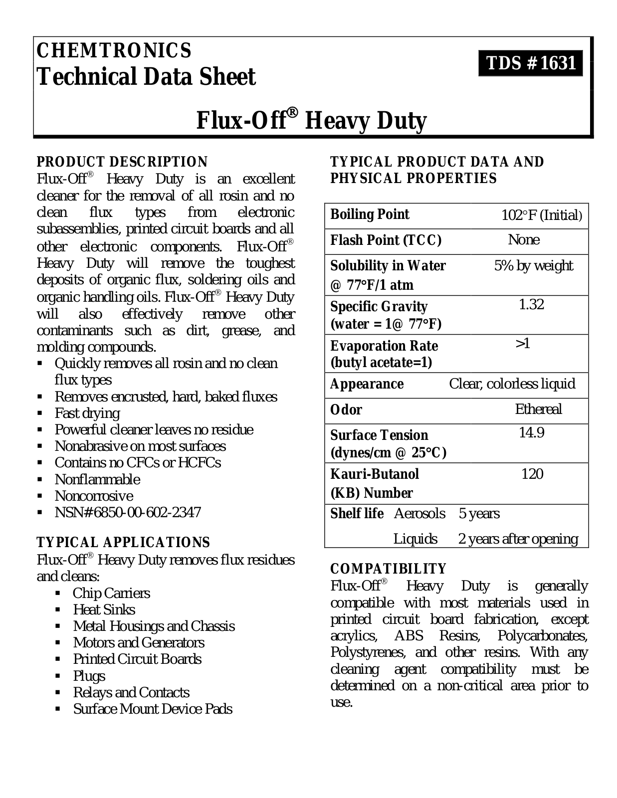 Chemtronics ES1631 User Manual