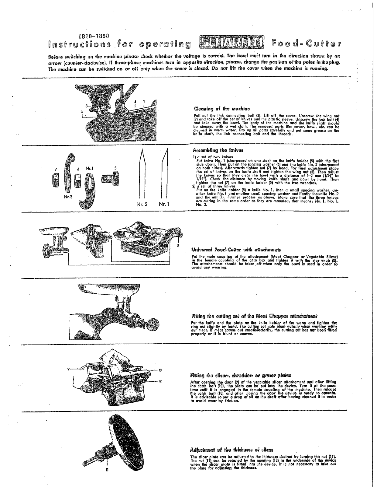 Berkel 1850 Owner’s Manual