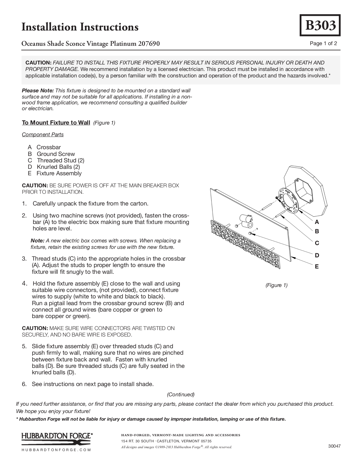 Hubbardton Forge 207690 User Manual