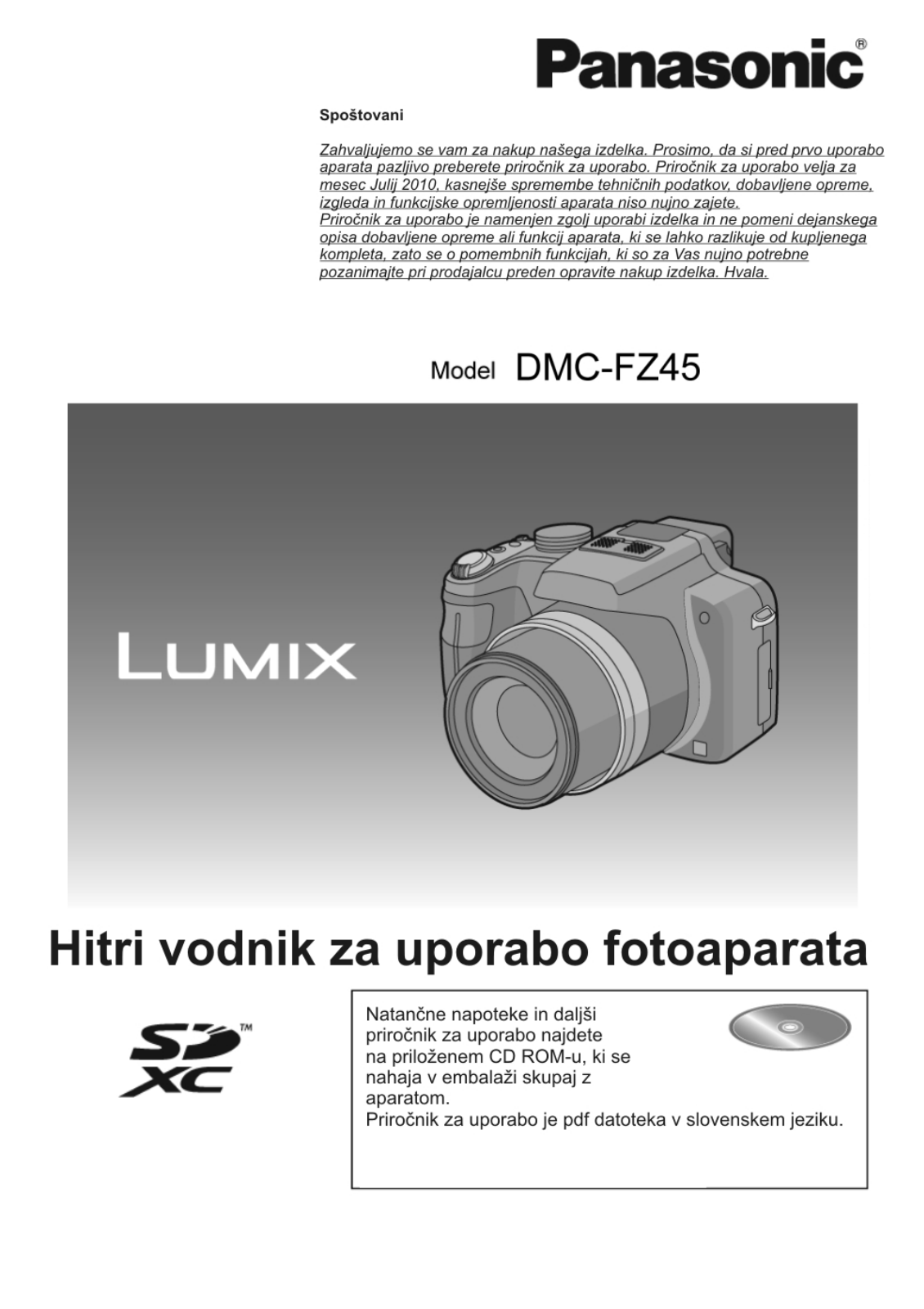 PANASONIC DMCFZ45 User Manual