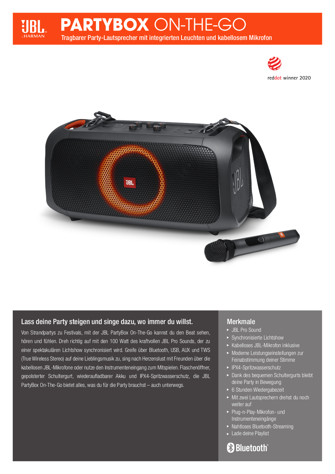 JBL PartyBox On-The-Go User Manual