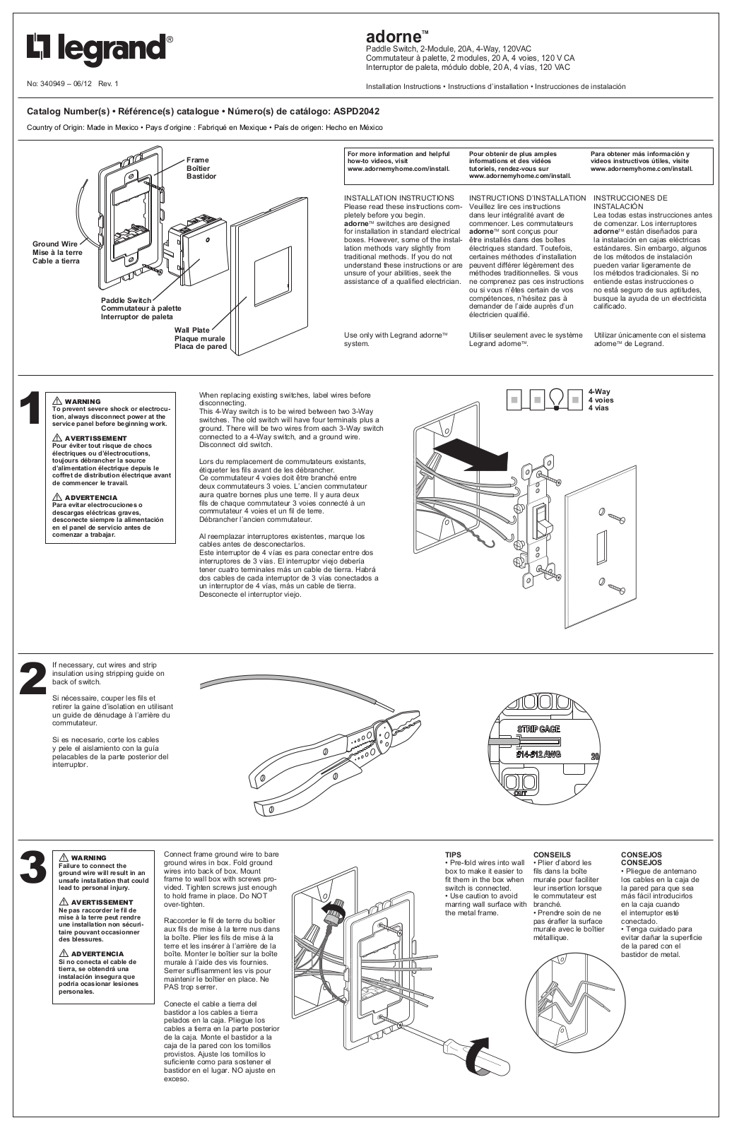 Legrand LEE2019 Installation & Assembly - ManualMachine.com