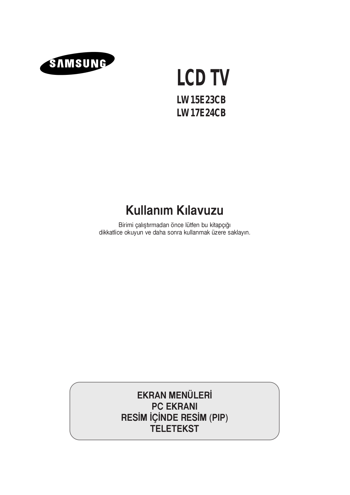 Samsung LW17E24C User Manual