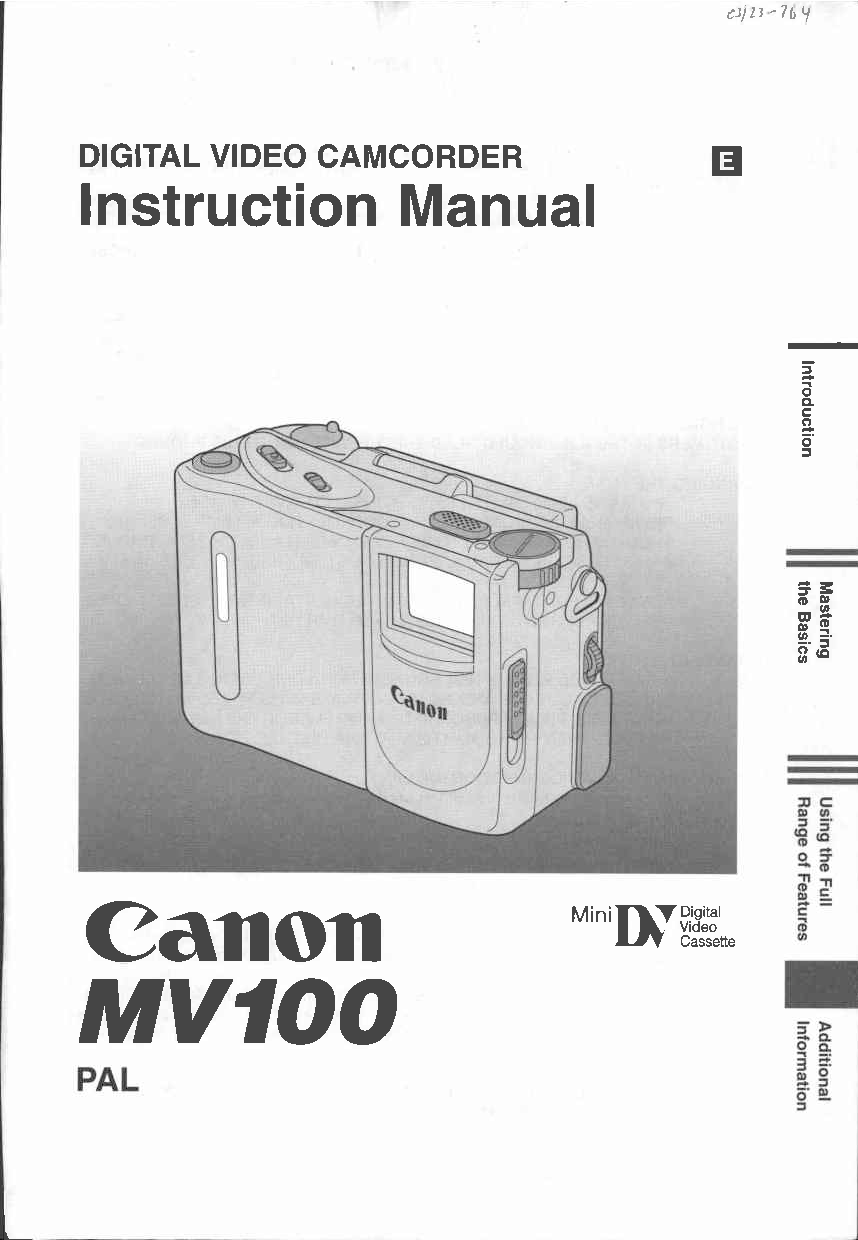 Canon MV 100 User Manual