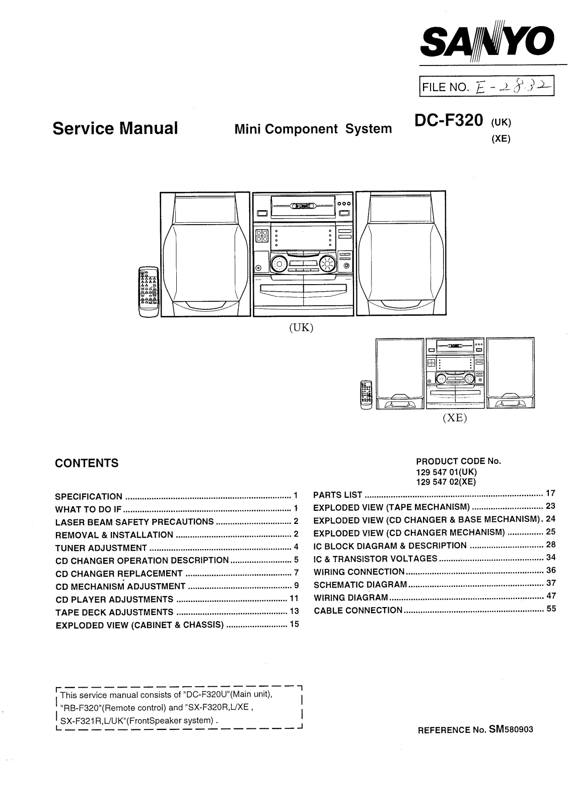 Sanyo DC F320 Service Manual