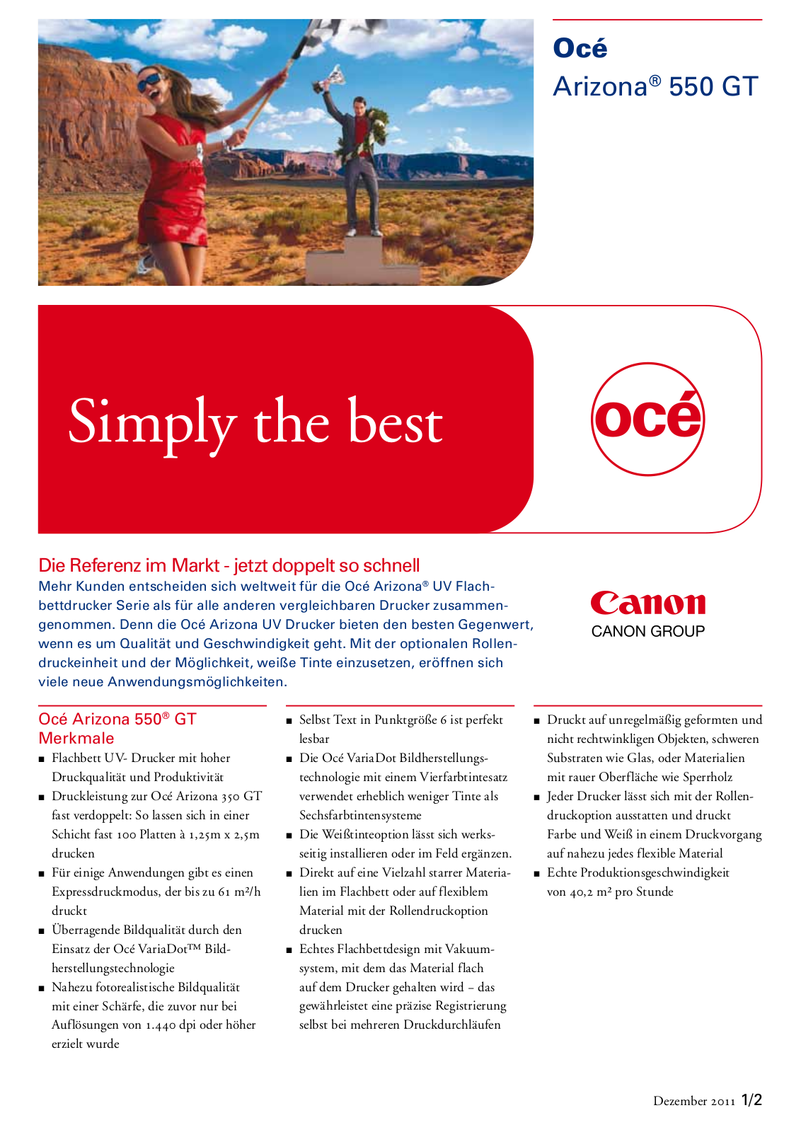 Canon OCE ARIZONA 550 GT BROCHURE