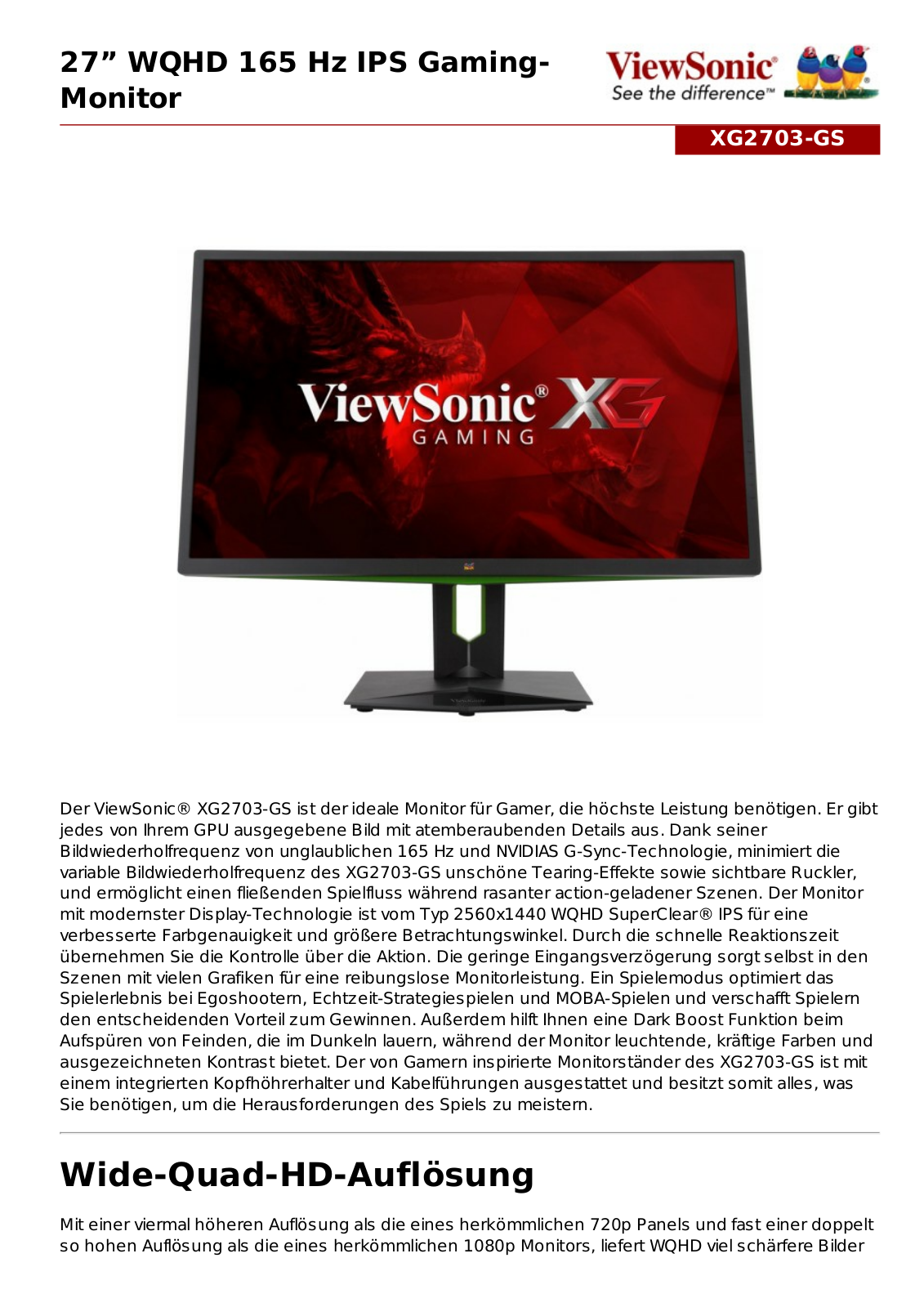 ViewSonic XG2703-GS User Manual