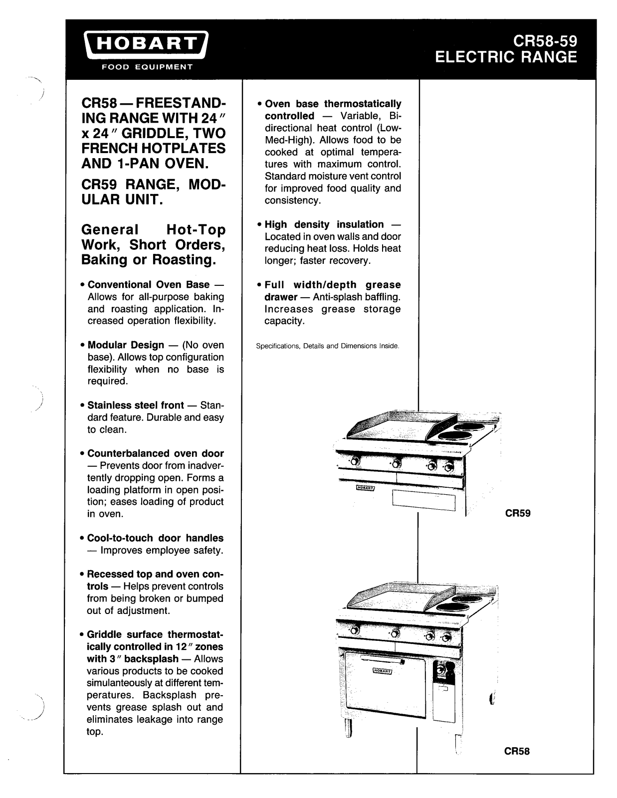 Hobart CR58 User Manual