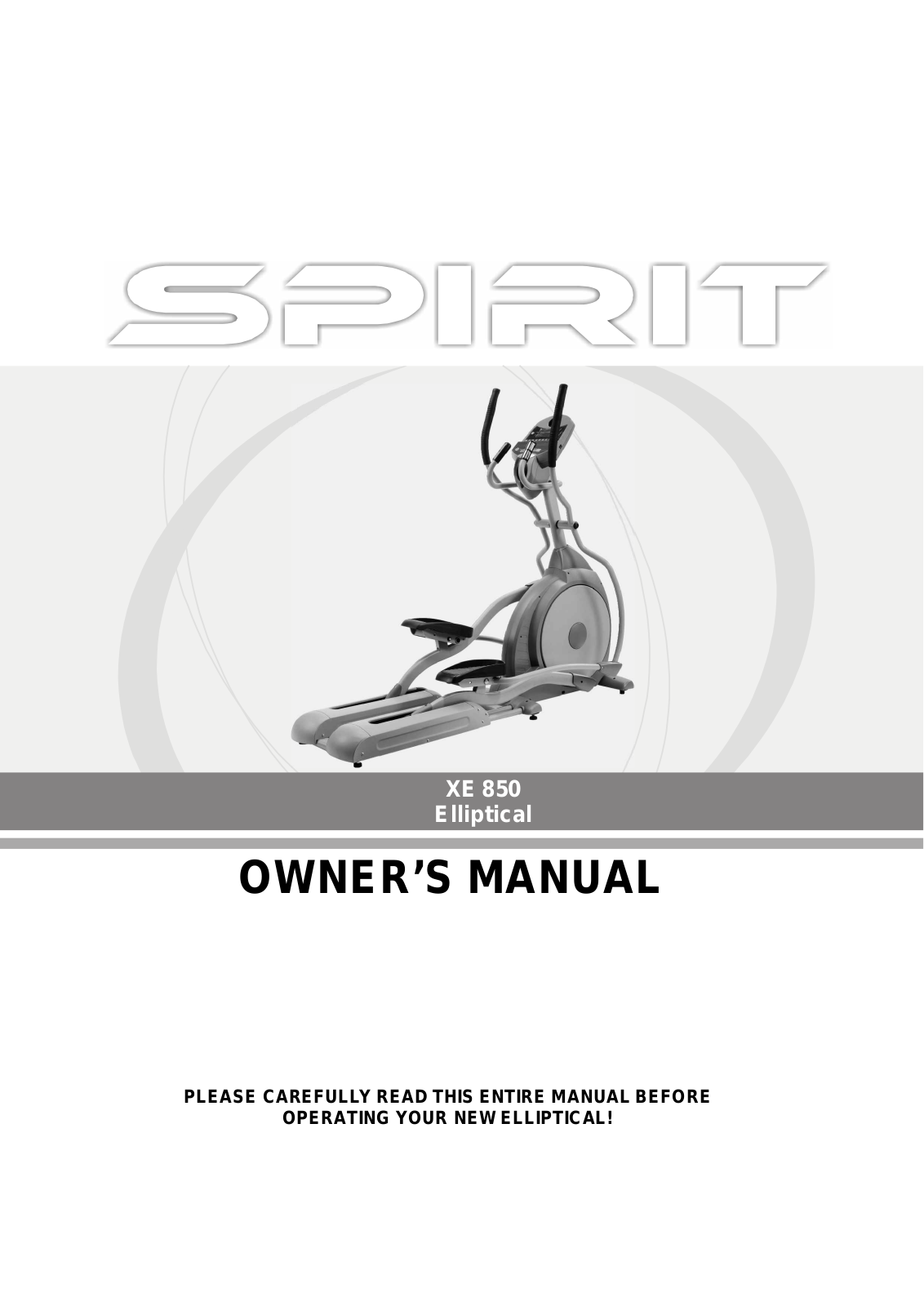 Spirit XE 850 User Manual