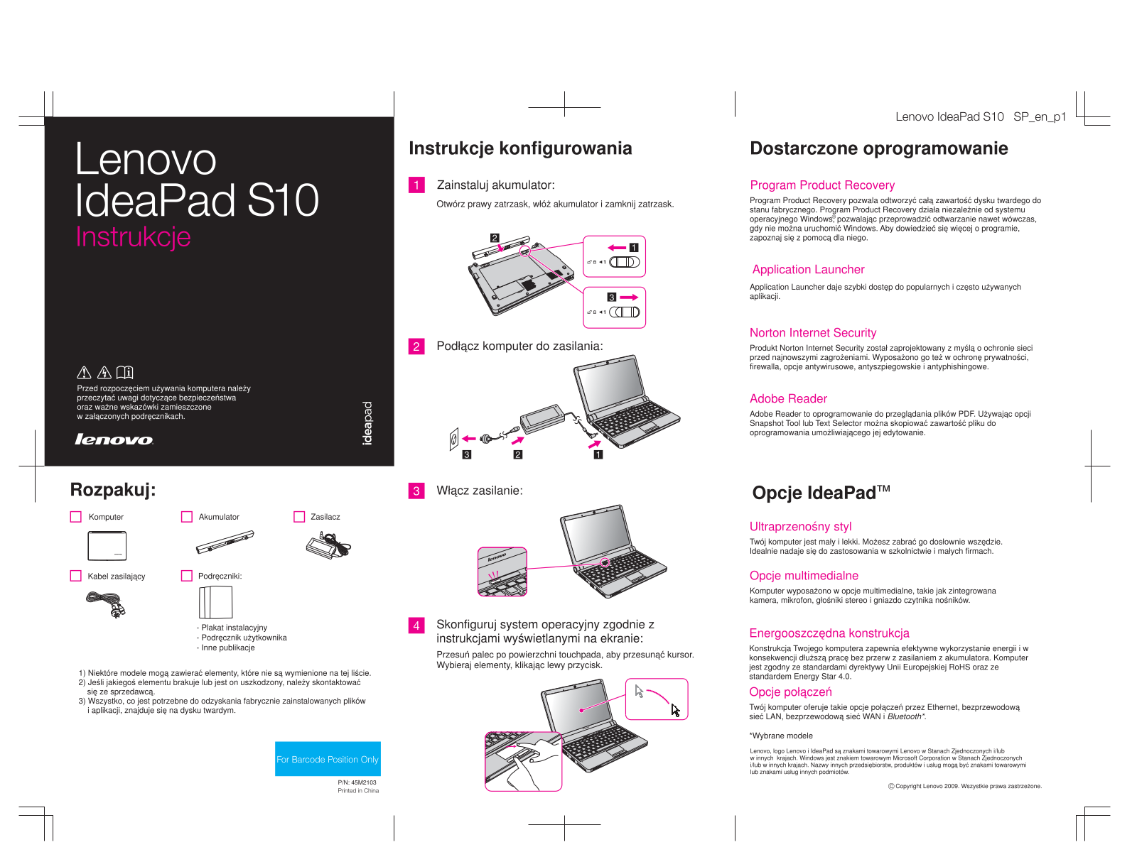 Lenovo IdeaPad S10 Setup Poster