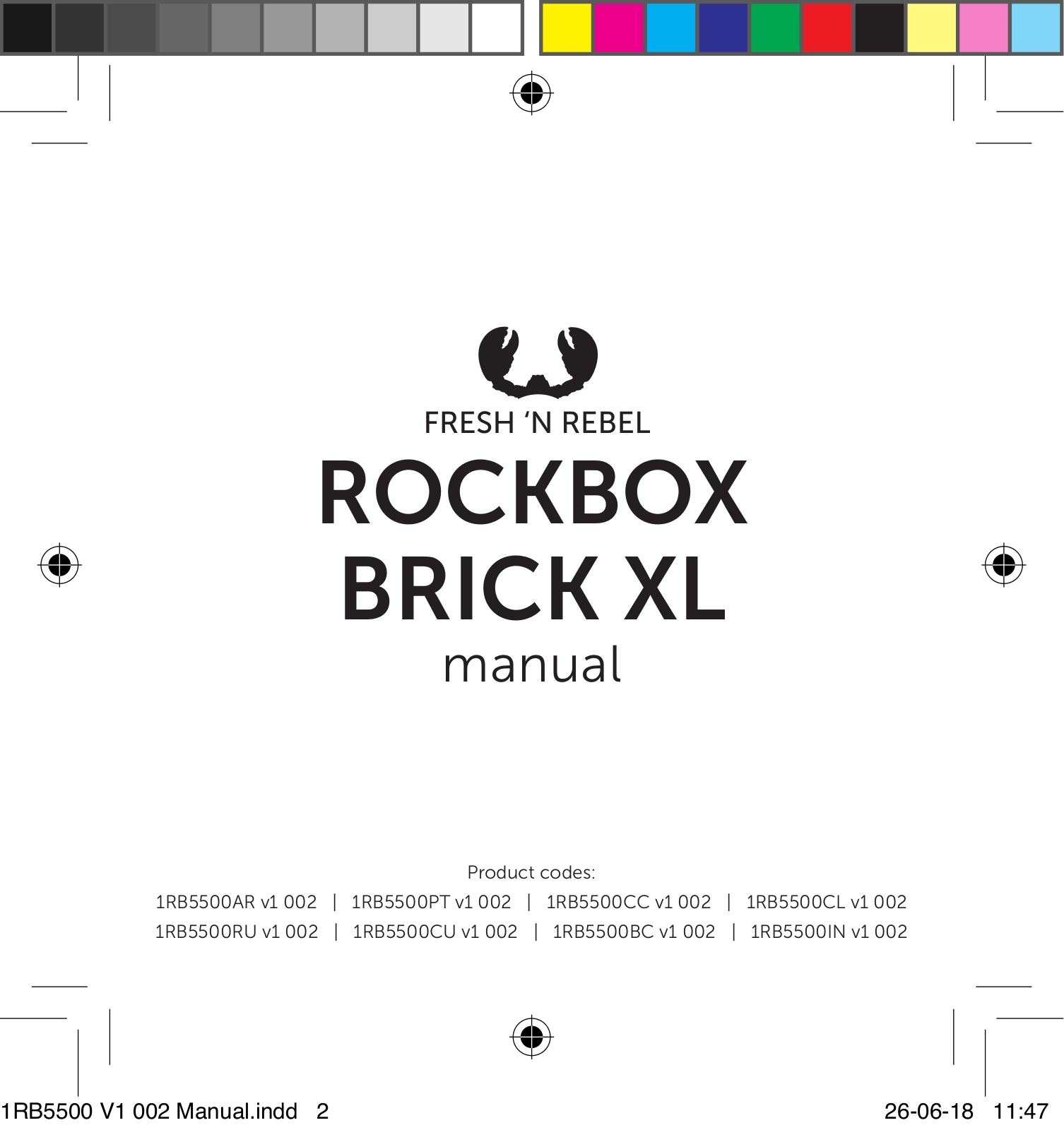 FRESH 'N REBEL ROCKBOX BRICK XL CONCRETE User Manual