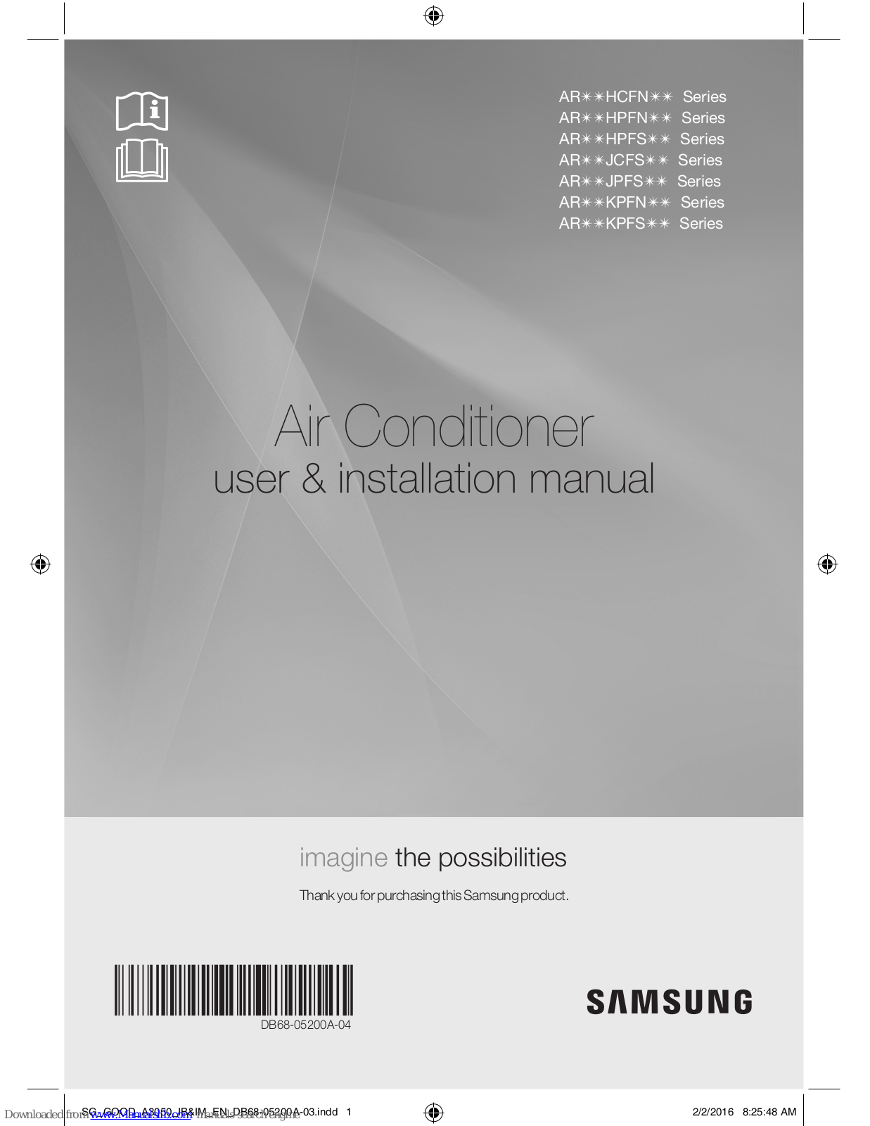 Samsung AR09KHCF Series, AR24HCF Series, AR12HCF Series, AR18HCF Series, AR9HPFN Series User & Installation Manual