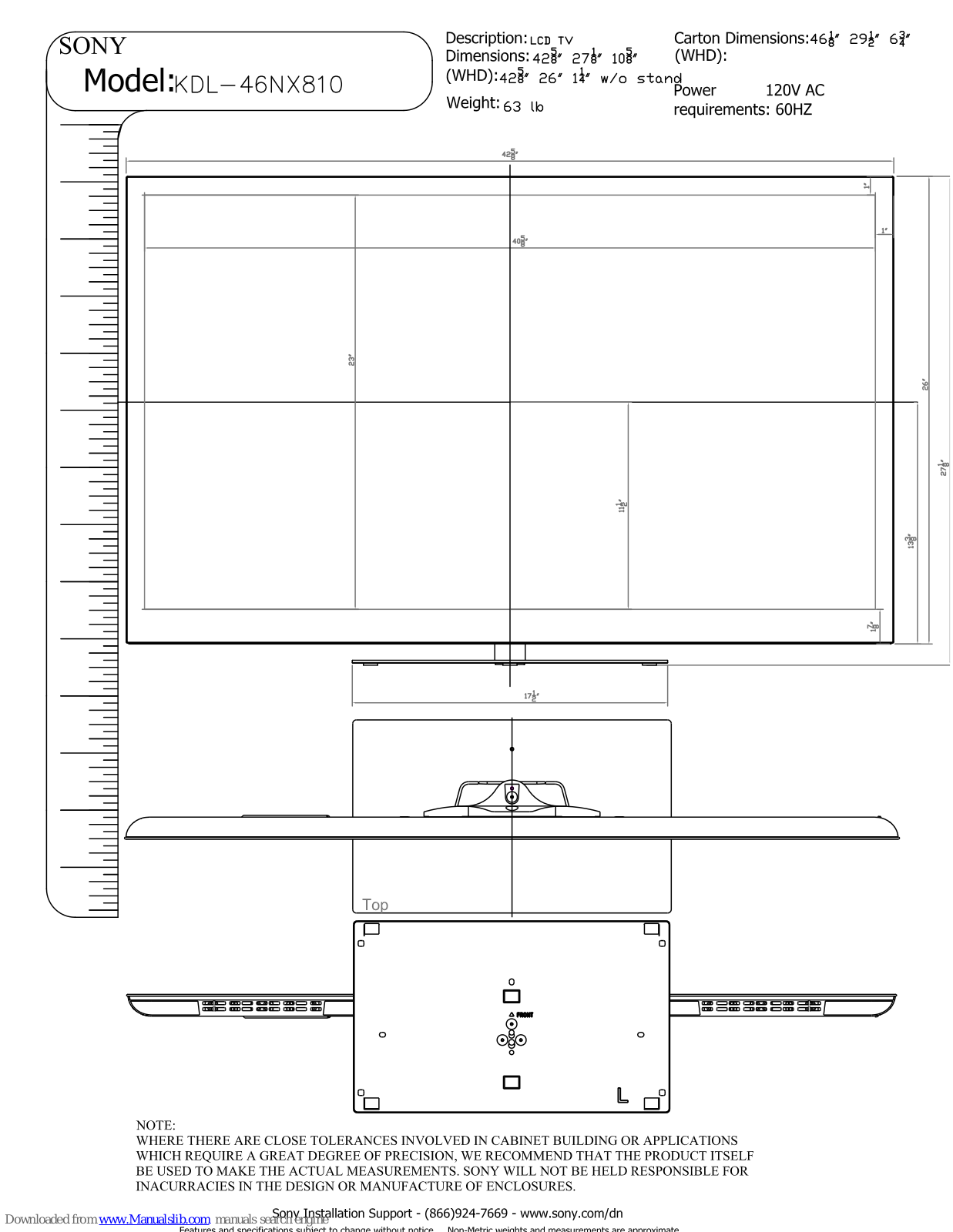 Sony KDL-46NX810 - 46