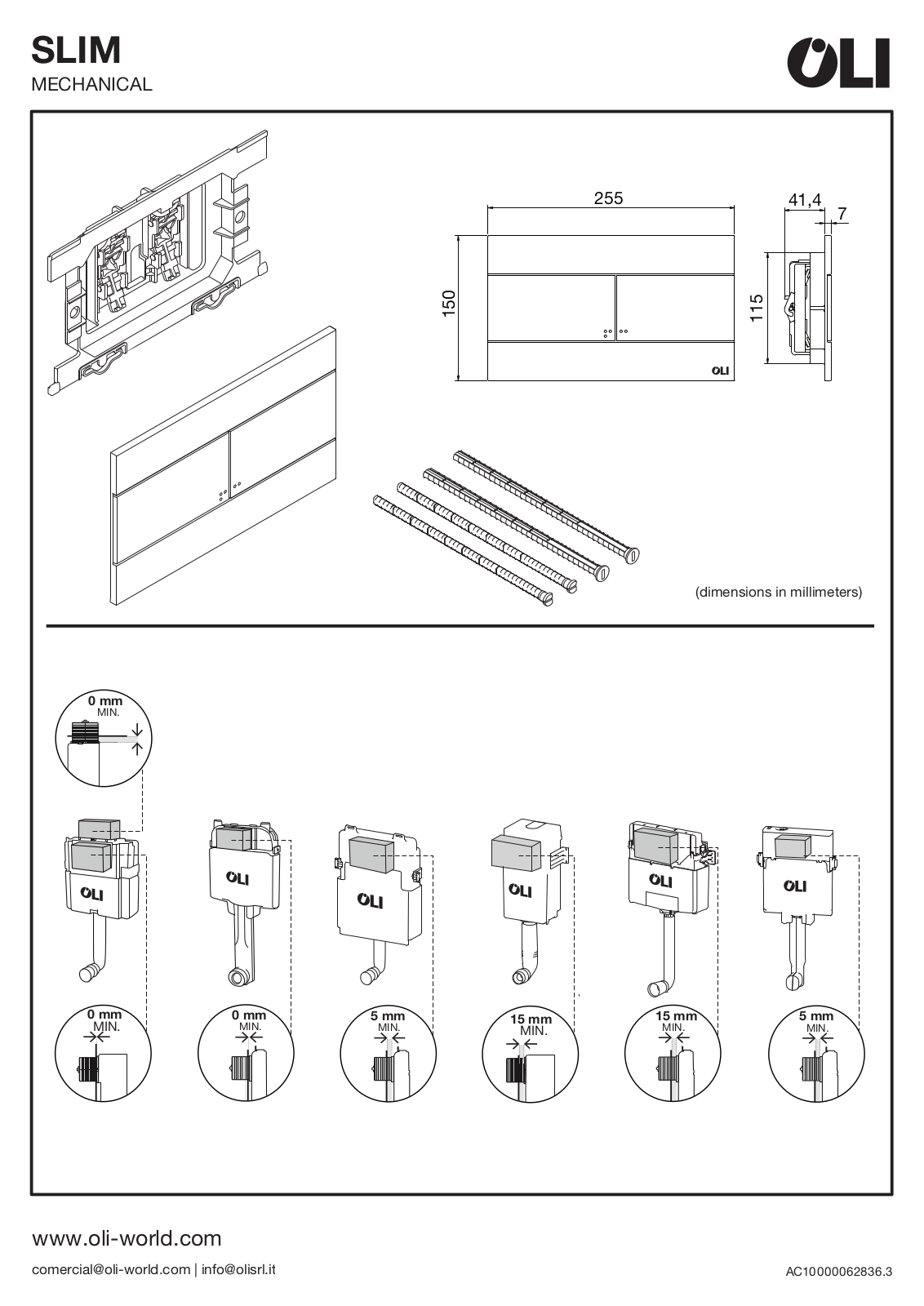 OLI SLIM MECHANICAL Installation guide