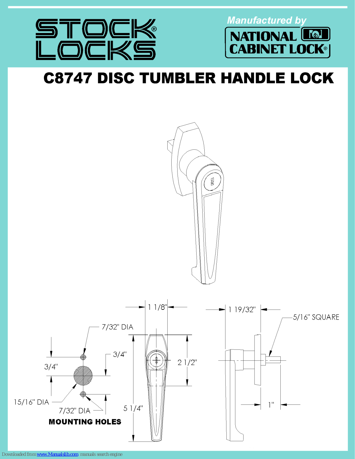 Stock Loks C8747 Instruction Sheet - ManualMachine.com