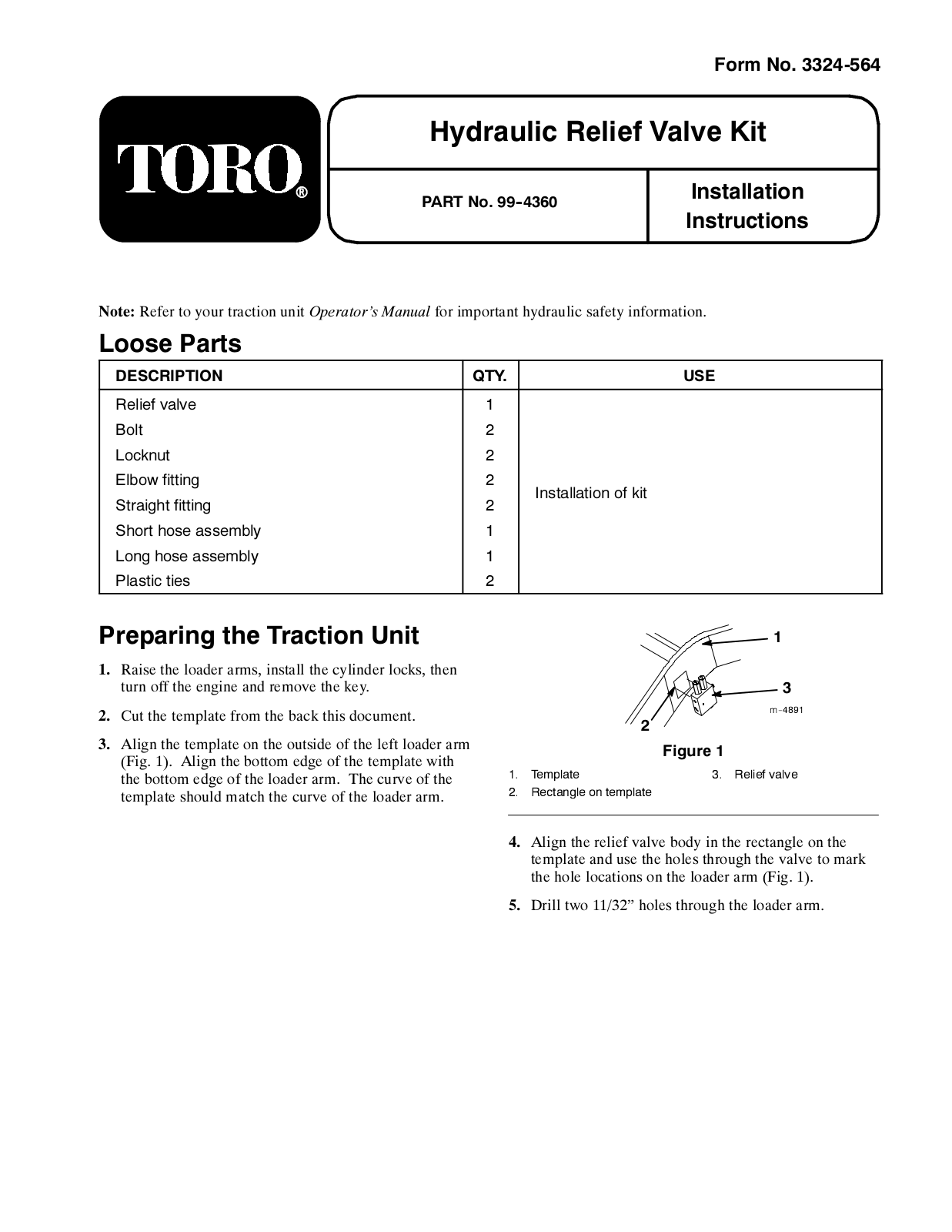 Toro 99-4360 Installation Instructions