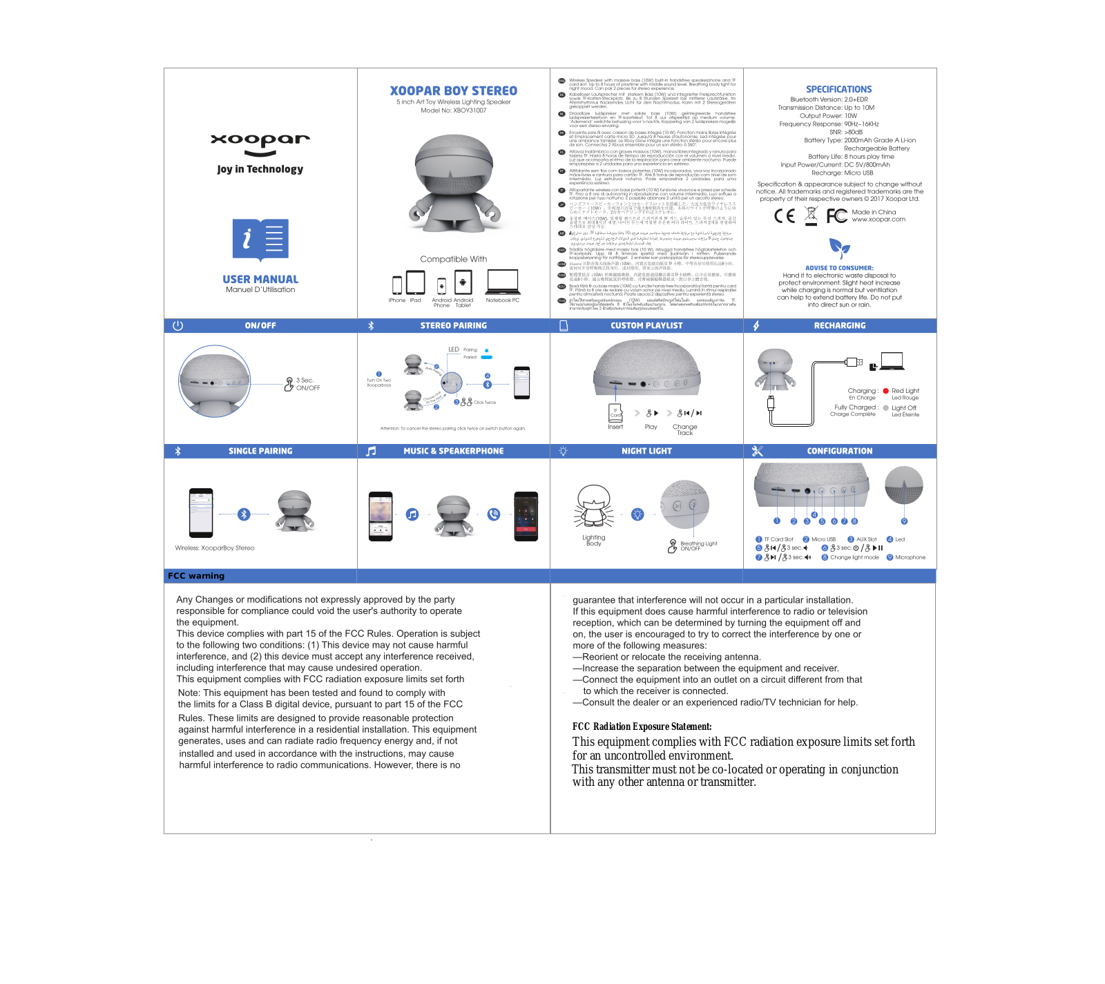 Xoopar XBOY31007 Users Manual